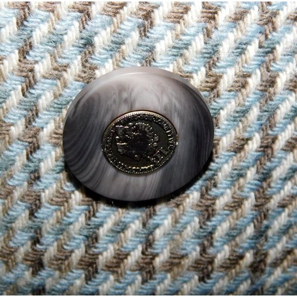 VTG Daniel Hechter Womens 11 Oversized Tweed Wool Blazer Shoulder Pad Brown Gray - Picture 6 of 11